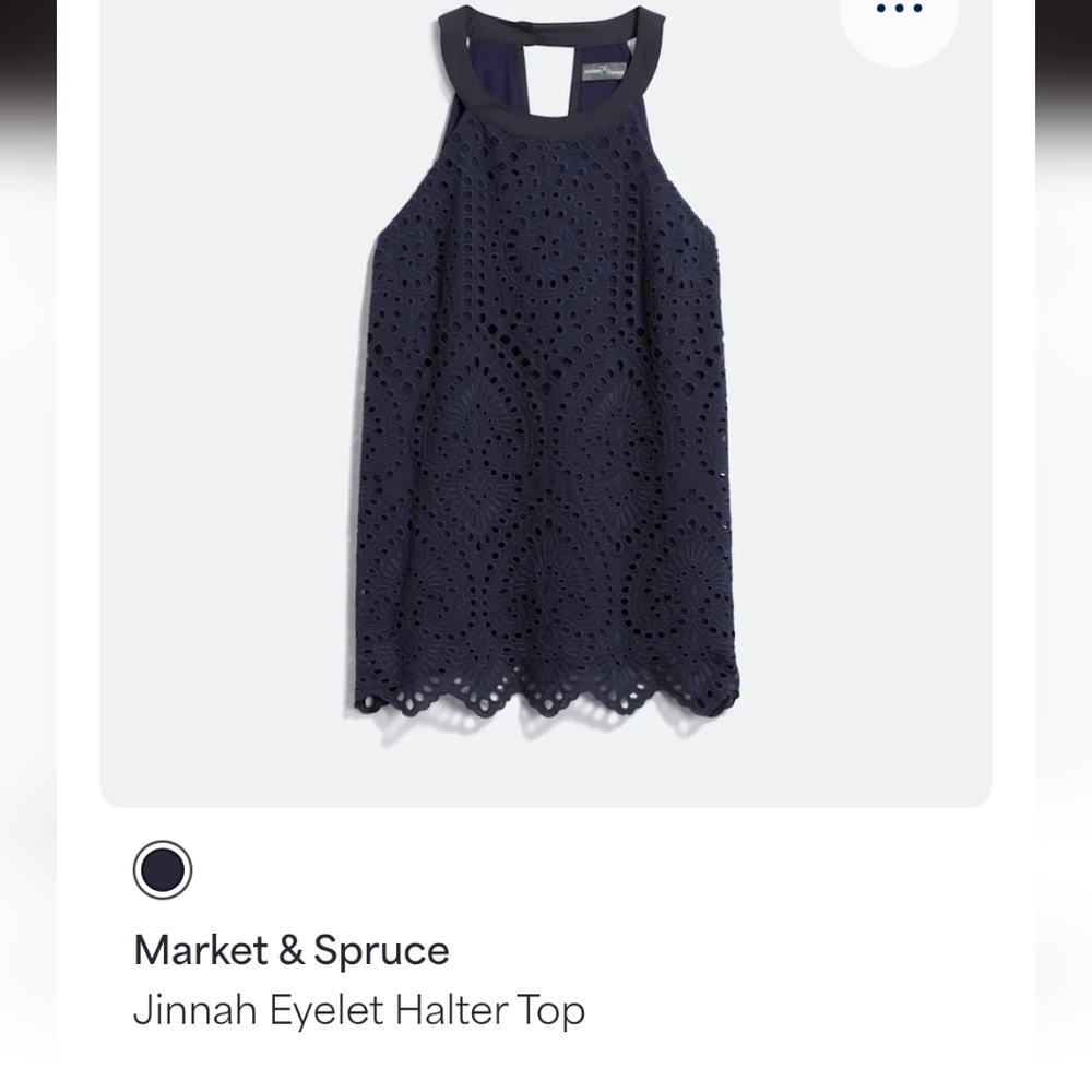 Market & Spruce Navy Eyelet Halter Top - Stitch Fix
